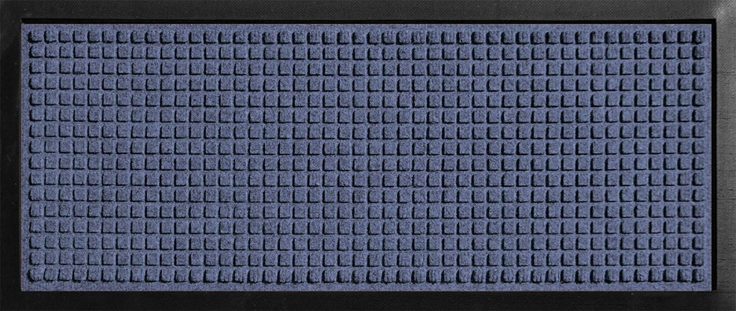 Hudson Exchange (15"X34", Navy) Waterhog Classic Boot Tray Floor Mat with Rubber Border