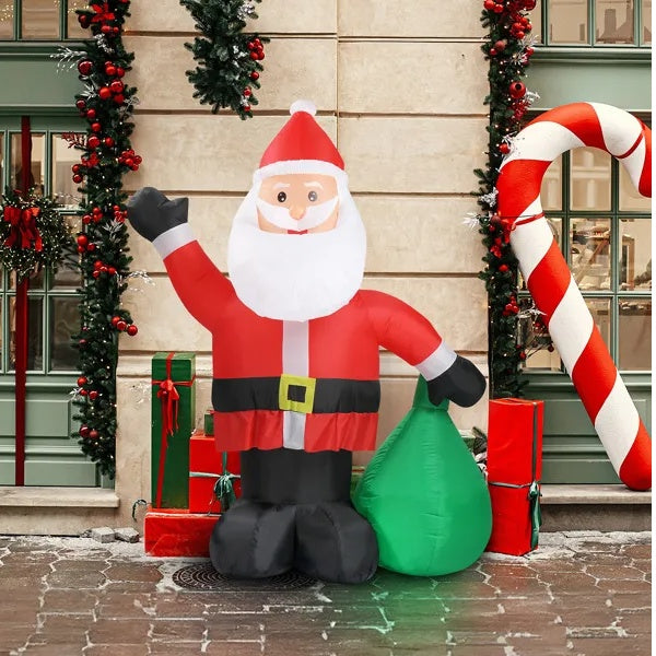 6ft Christmas Inflatable Santa Decoration with LED Lights for Outdoor Yard