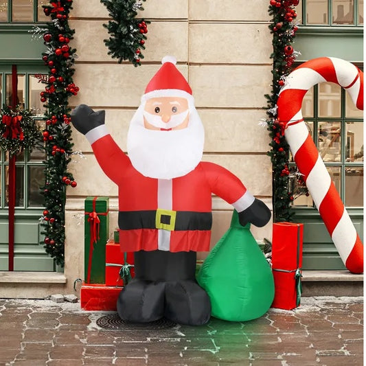 6ft Christmas Inflatable Santa Decoration with LED Lights for Outdoor Yard