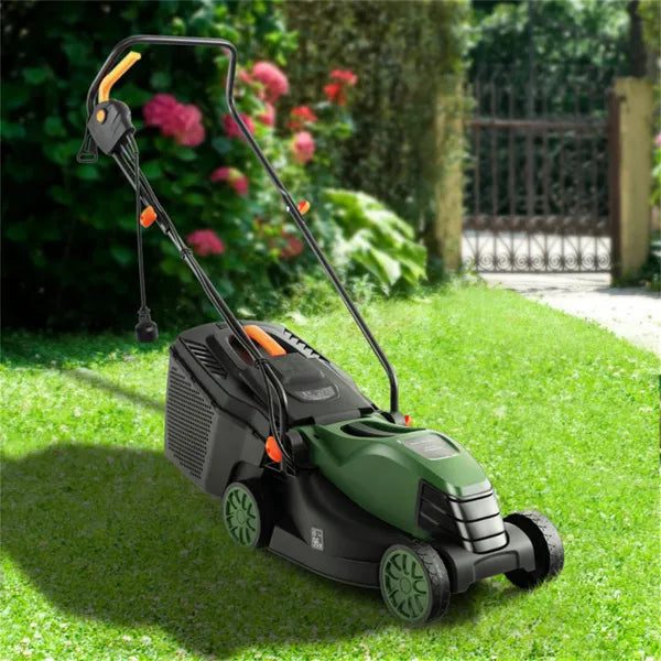 12-Amp Corded Electric Lawn Mower with Dual Safety Switch & 1500W Power