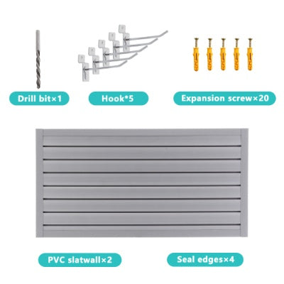4ft x 2ft PVC Slat Wall Panels - Heavy Duty Garage Storage System in Graphite