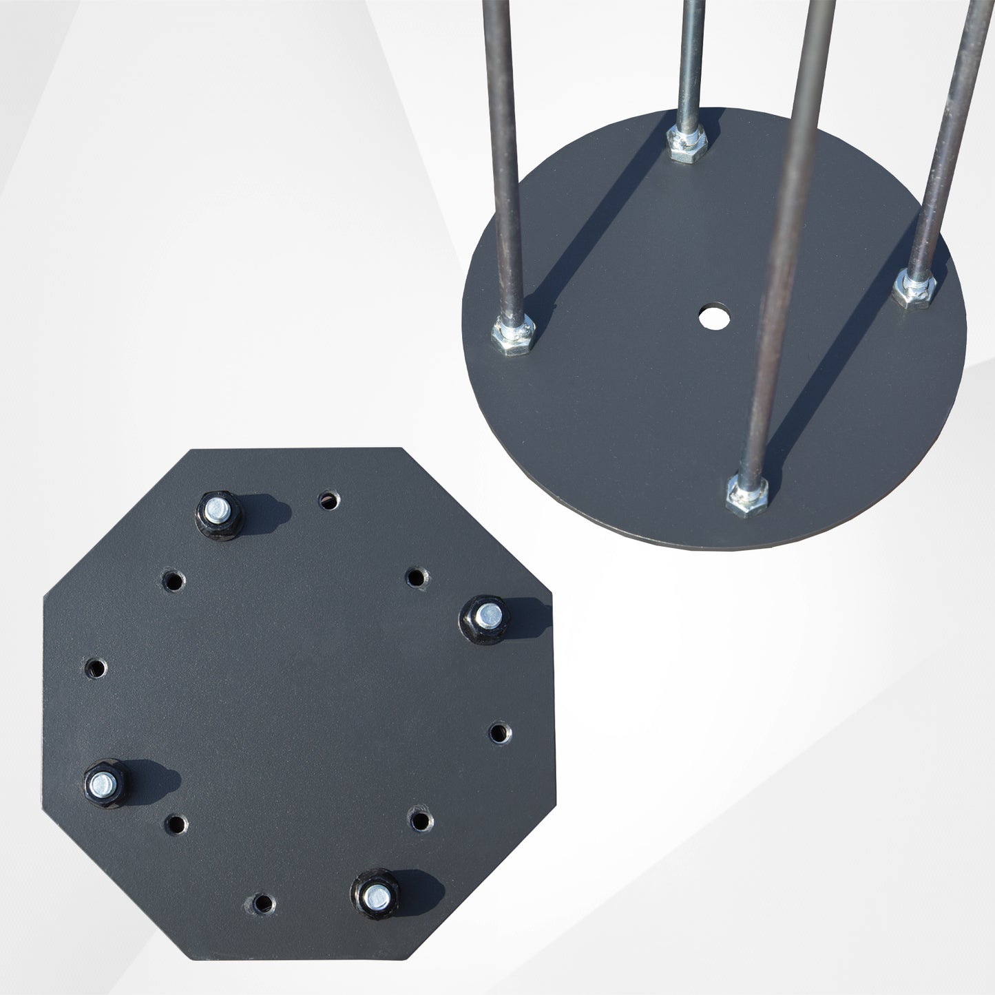 Heavy-Duty In-Ground Steel Umbrella Base for Patio, Garden, and Lawn, 700 lb Rated, Black