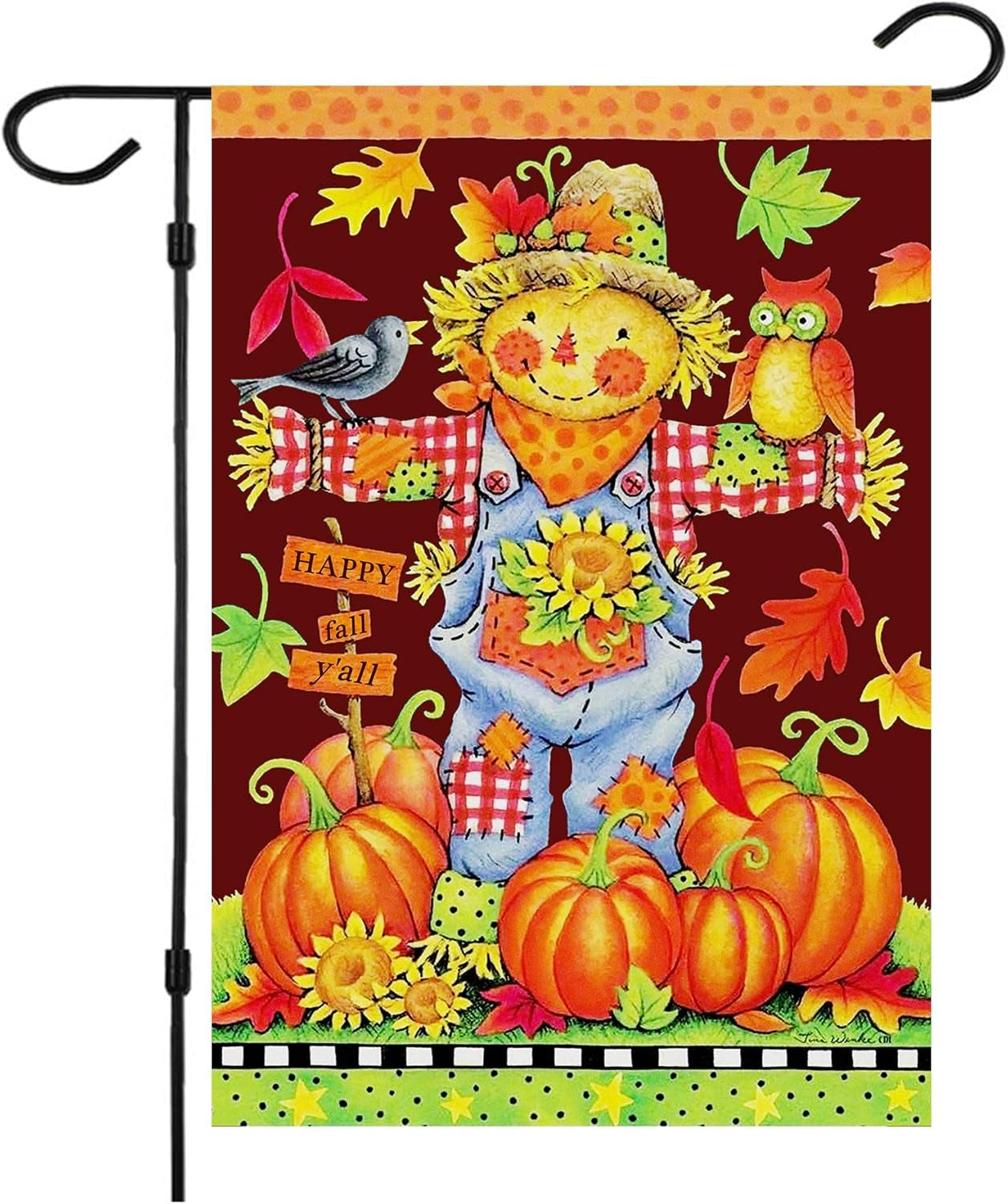 Fall House Flags Autumn Flag Scarecrow Harvest Pumpkin Yard Decorations Happy Fall Garden Flags 28 X 40 Inch Large Yard Flags