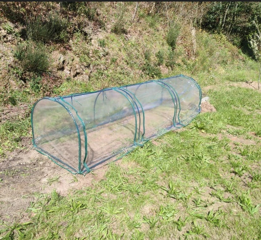 Tunnel Greenhouse 11.5ft - PVC Cover Steel Frame Garden Growing Kit