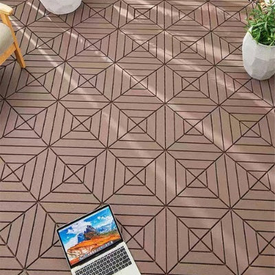 44-Pack Interlocking Plastic Deck Tiles for Patio, Balcony, and Poolside, 12x12 in., Waterproof, 6 Styles