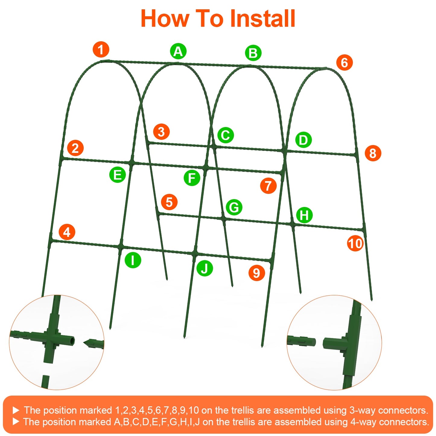 U-Shaped Garden Arch Trellis with Climbing Net – 49.6x47.2 in Tunnel Frame