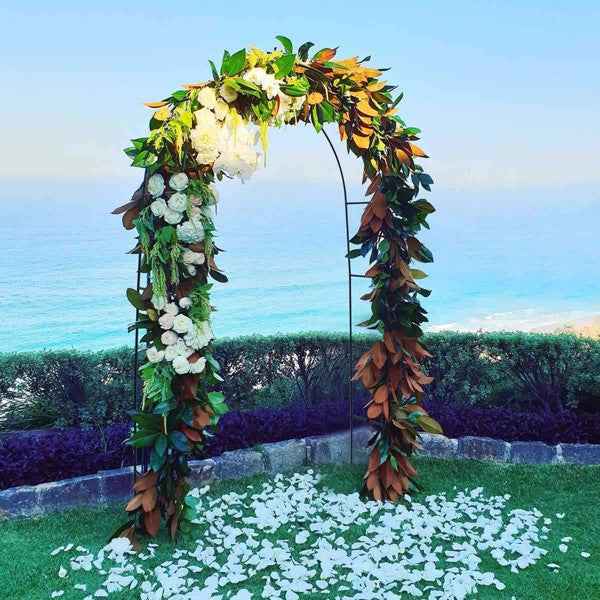 Metal Garden Arch Trellis, Adjustable Arbor, Dark Green