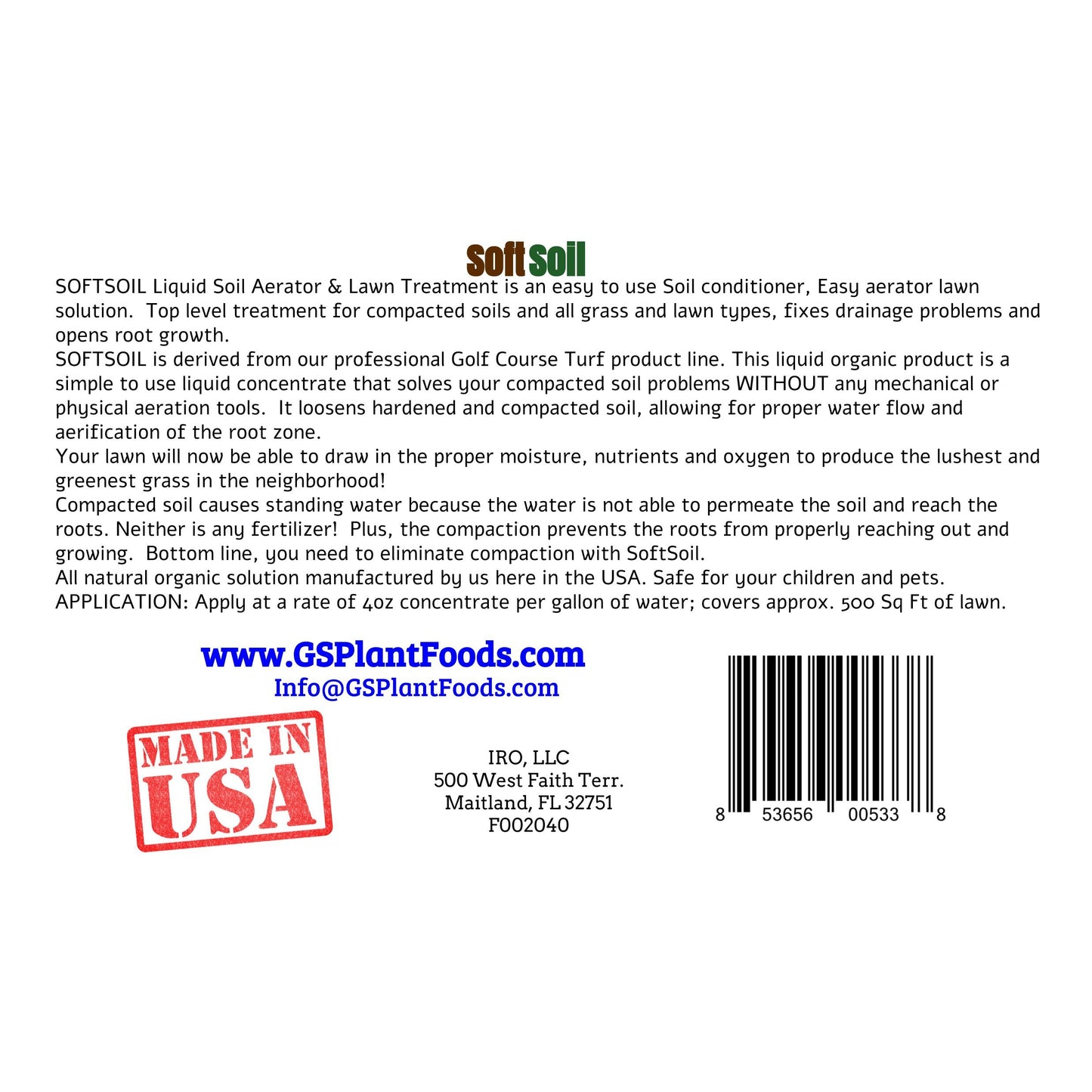 Soft Soil Liquid Aerator & Lawn Treatment by GS Plant Foods