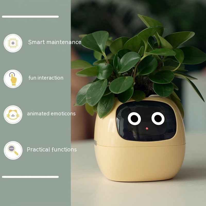 AI Smart Planter with 7 Sensors, Water Level Monitor & Mood Display