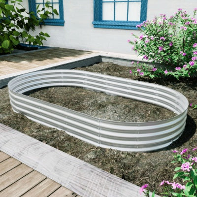 8x4x1ft Galvanized Metal Raised Garden Bed - Heavy-Duty Planter for Vegetables & Flowers