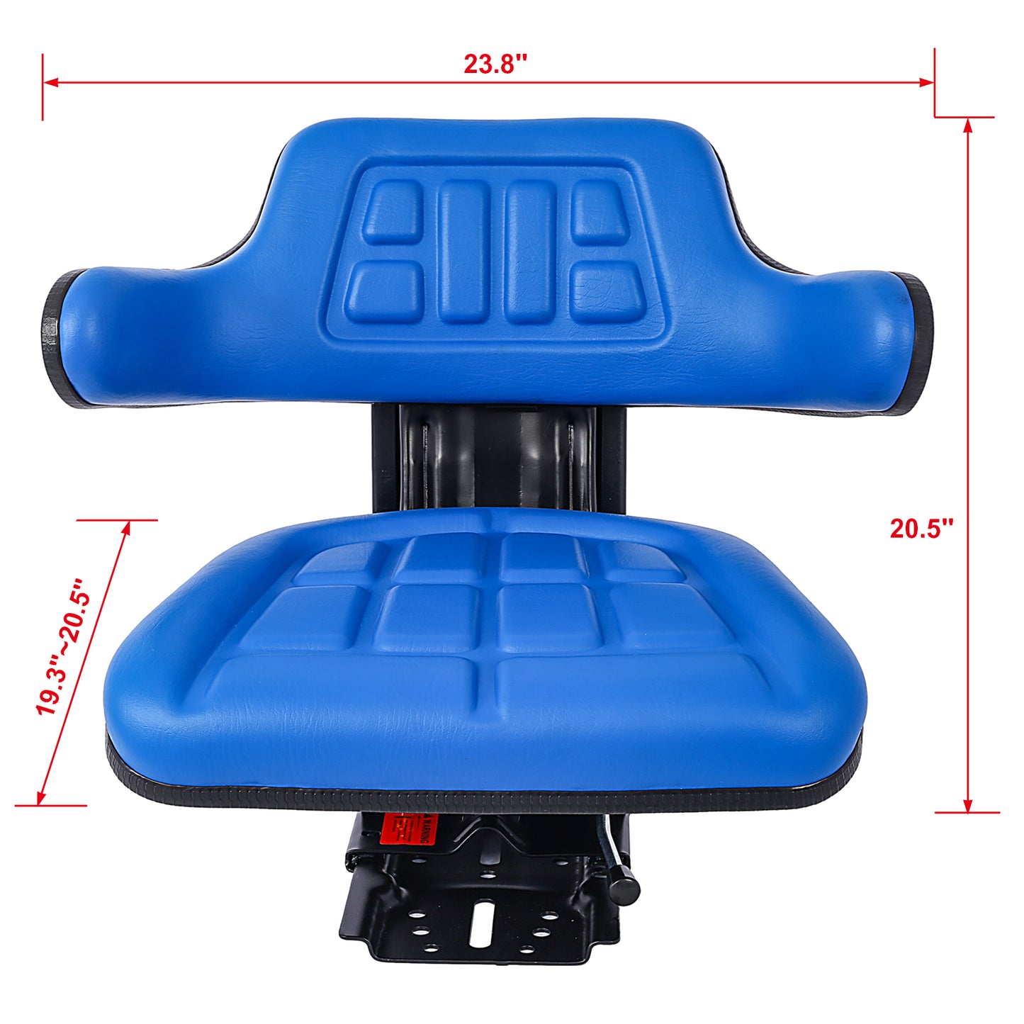Heavy-Duty Adjustable Tractor Seat with Suspension - Blue Steel Frame