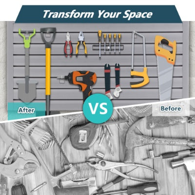 4ft x 2ft PVC Slat Wall Panels - Heavy Duty Garage Storage System in Graphite