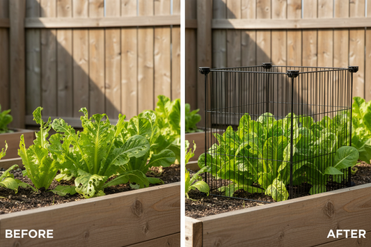 Stackable Metal Plant Cages 15.35" – 5 Pack Adjustable Garden Protectors