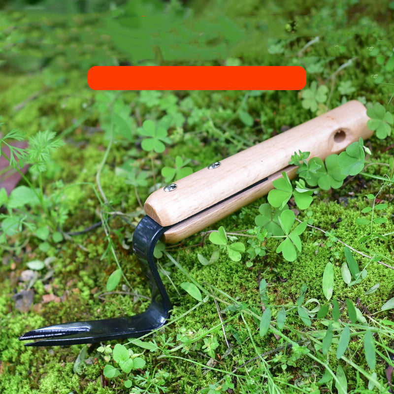 Hand Weeder Cultivator - 3-Prong Garden Tool with Wooden Handle