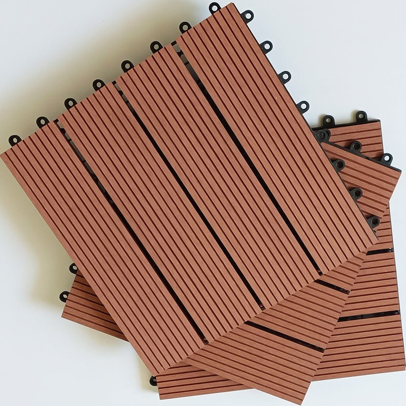 Extra-Thick 22mm Interlocking Wood-Plastic Deck Tiles, 12"x12", Box of 11 - Rooted Supplies