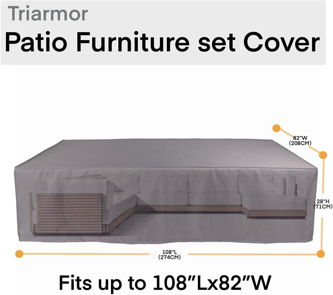 108 Inches Patio Furniture Cover Waterproof Outdoor Furniture Set Cover