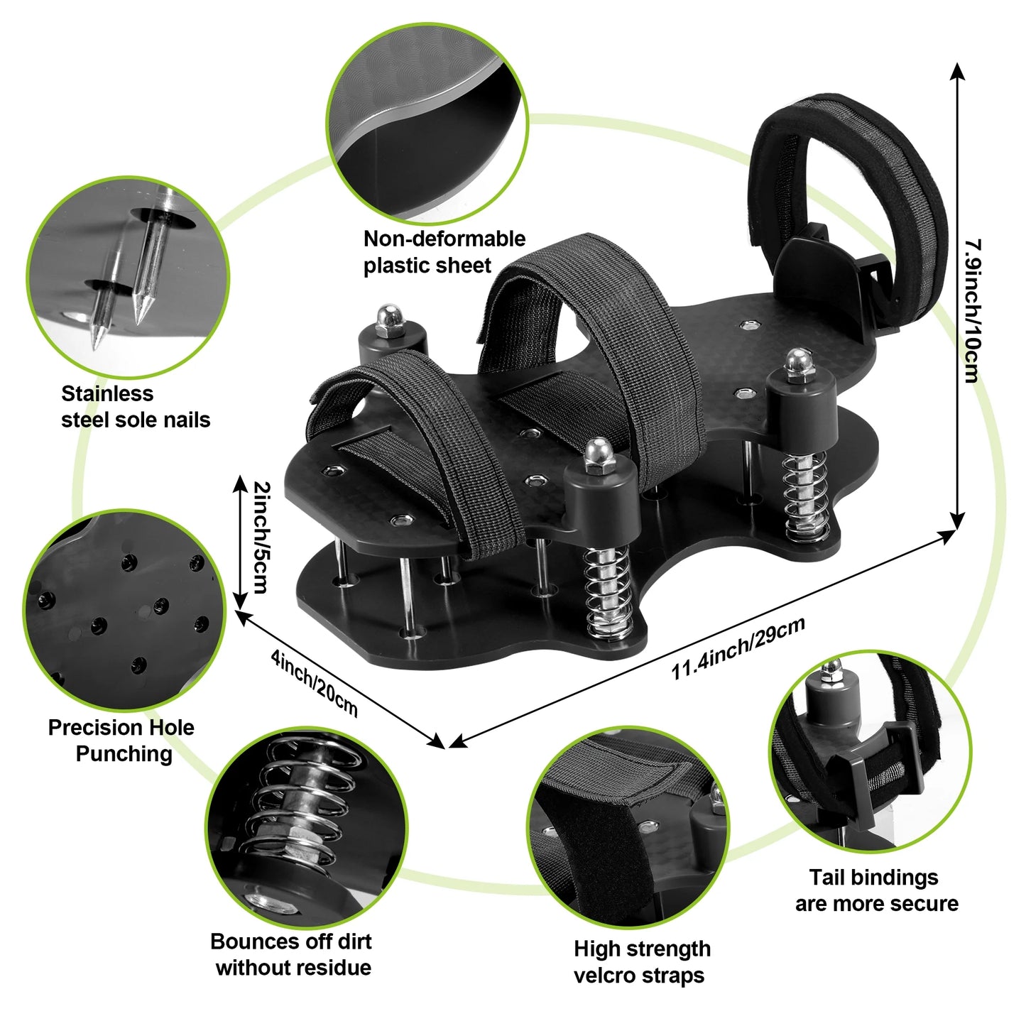 Lawn Aerator Shoes Garden Lawn Shoes with Spikes Black