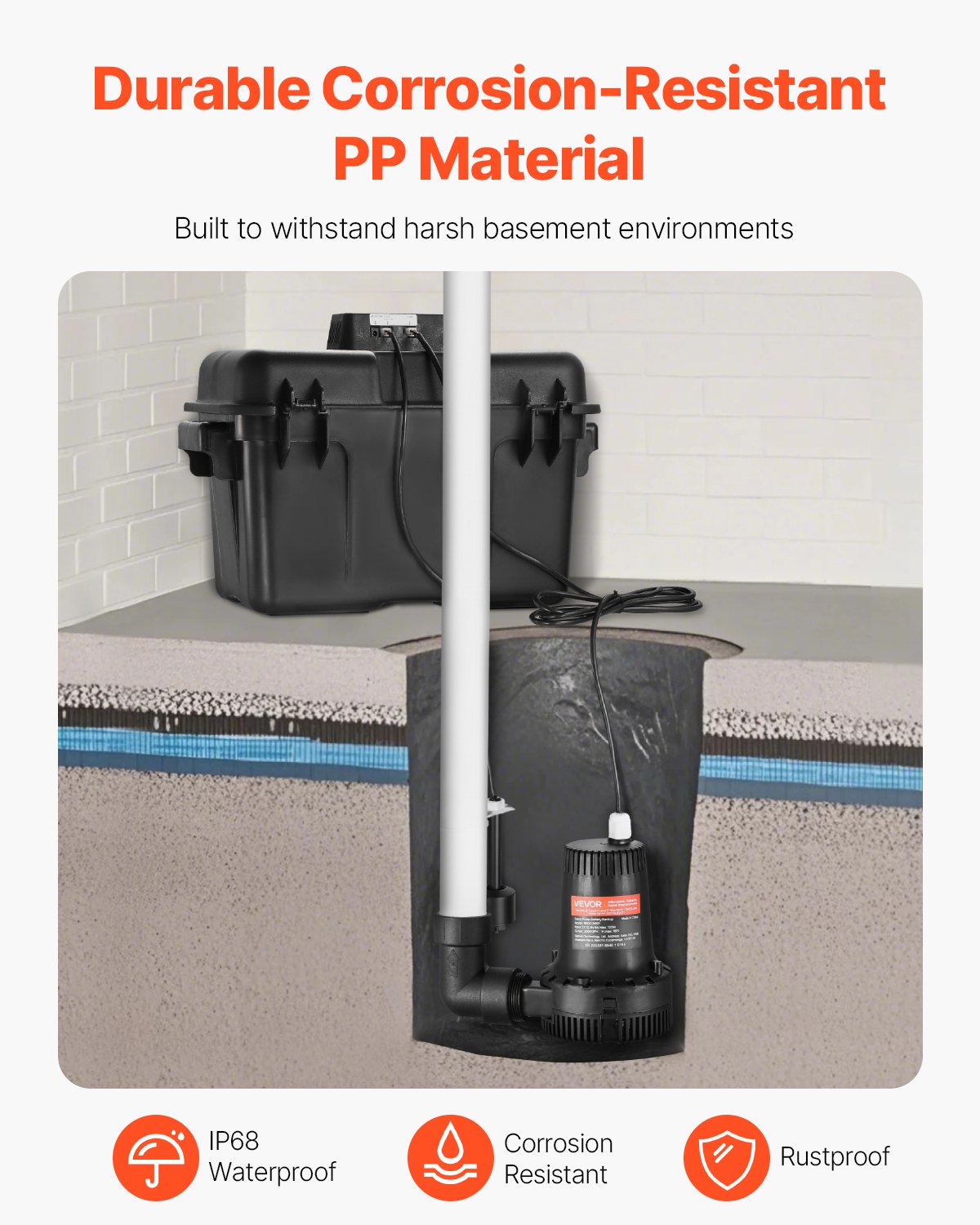 2000 GPH Battery Backup Sump Pump System with Smart Controller