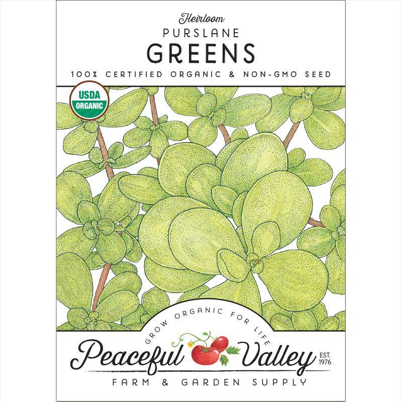 Organic Purslane Seeds, Heirloom Greens, Packet or 1 oz